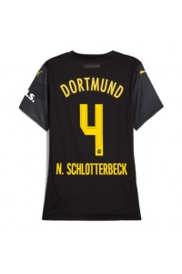 Borussia Dortmund Nico Schlotterbeck #4 Fotballdrakt Borte Klær Dame 2024-25 Korte ermer